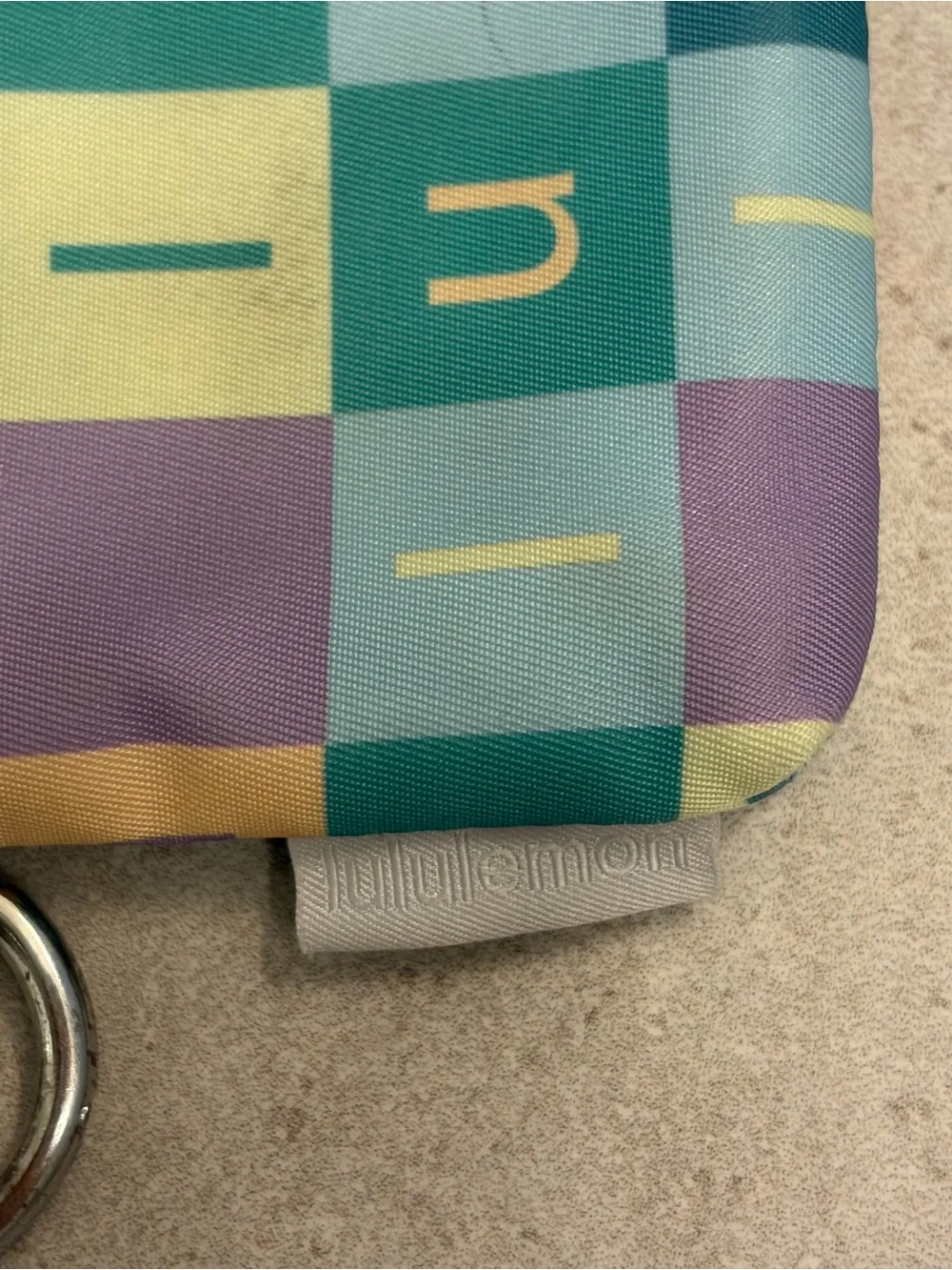 Lululemon athletica Multicolor Checker Coin Pouch • clippable mini wallet